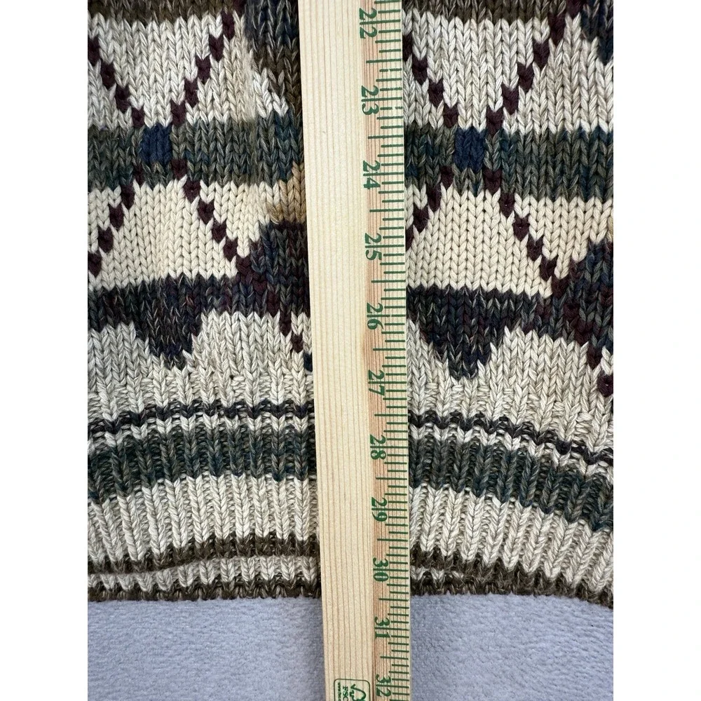 Vintage‎ Gant Hand Intarsia Argyle Pattern Knitted Grandpa Sweater Men's Sz XL